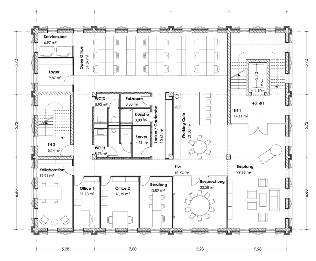 Gewerbekomplex Landshut West Grundriss Muster