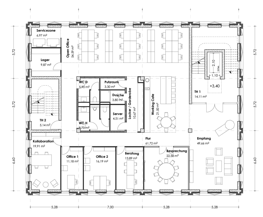 Gewerbekomplex Landshut West Grundriss Muster